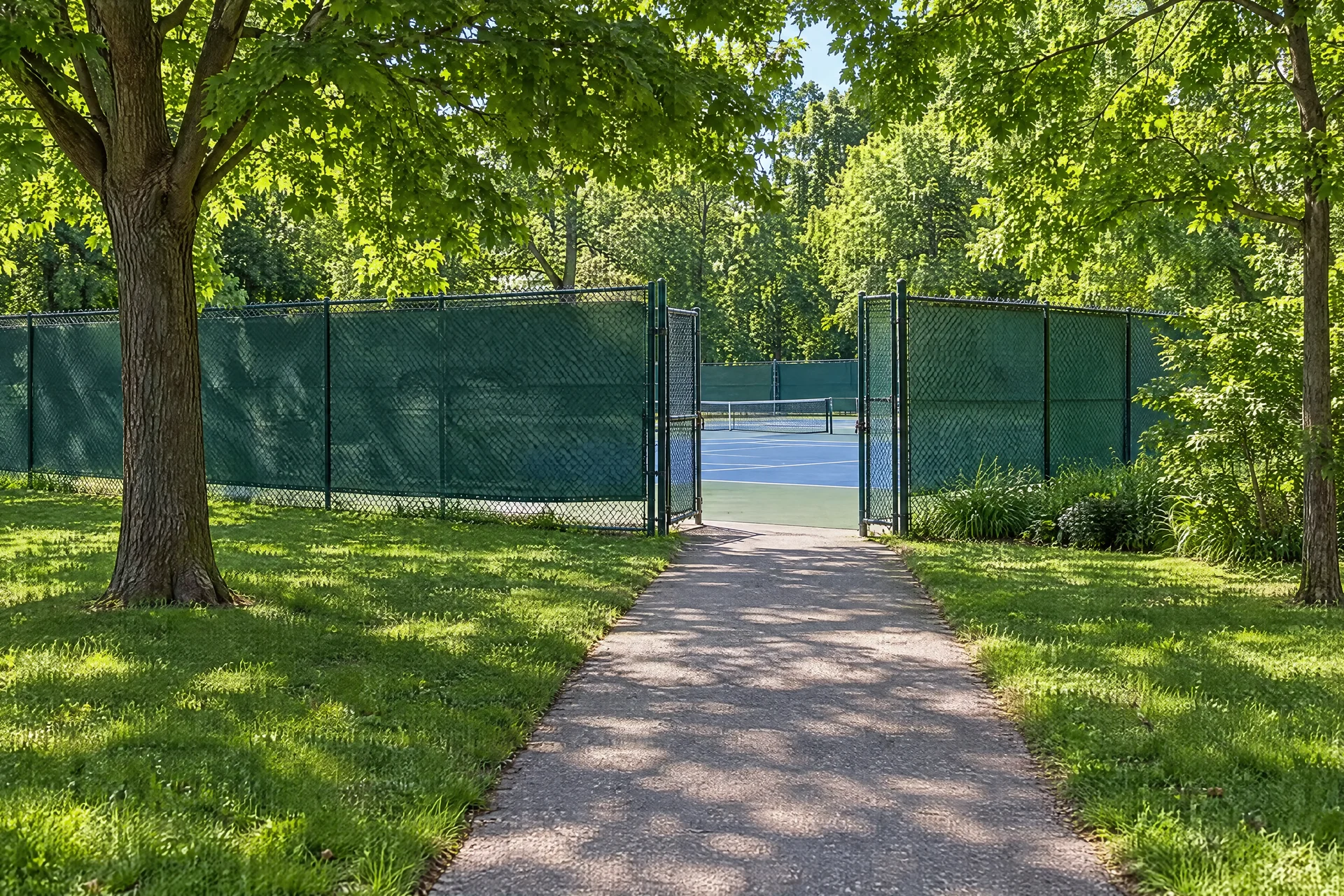 The park path to the court gate